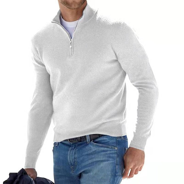 Valenzora | Merino-V-Pullover mit Reißverschluss