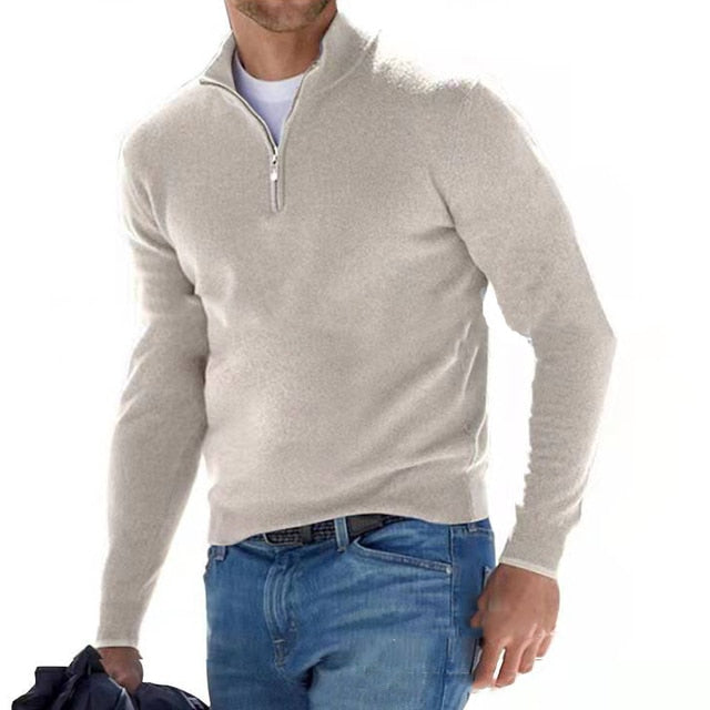 Valenzora | Merino-V-Pullover mit Reißverschluss
