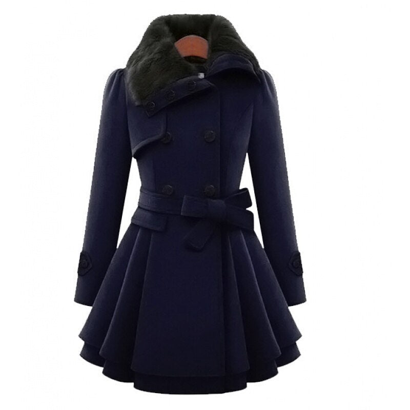 Valenzora - Elegant jacket with faux fur collar