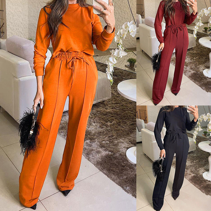 Women's elegant leisure set with high comfort and elastic waistband, size