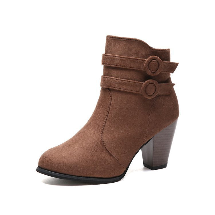 Women's ankle boots with decorative straps and elegant heel, size Valenzora