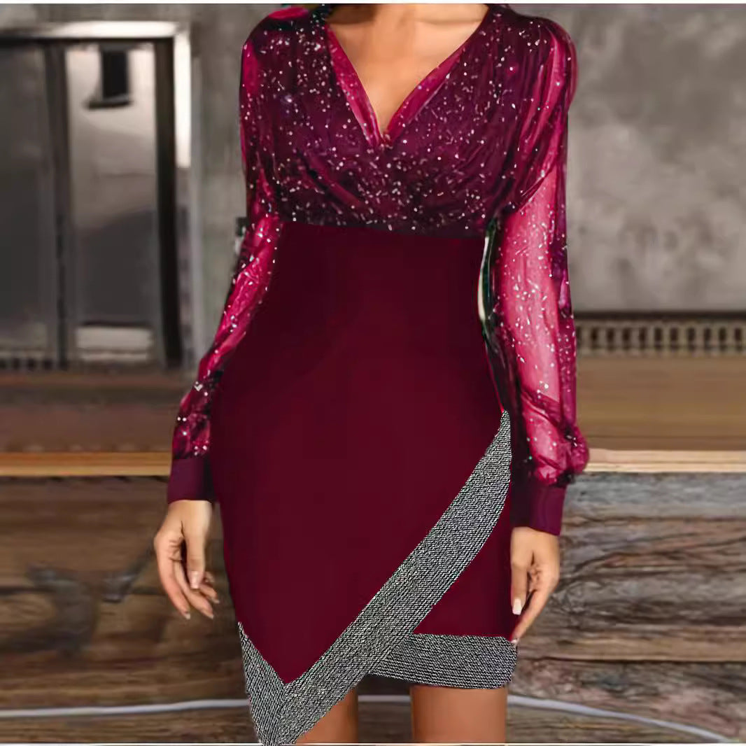 Damenabendkleid mit Glitzerdetails und elegantem Schnitt, Größe