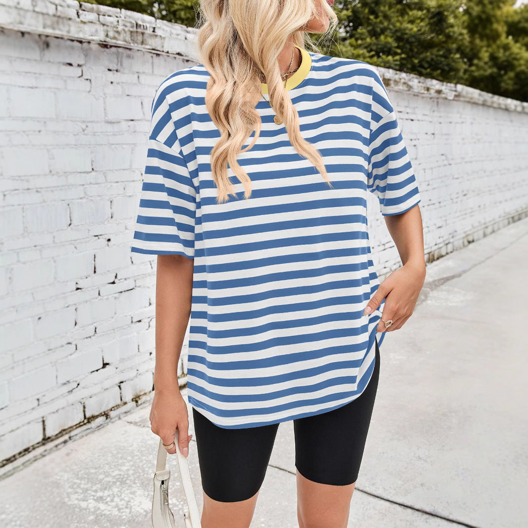 Women's Plus Size Striped T-Shirt Size