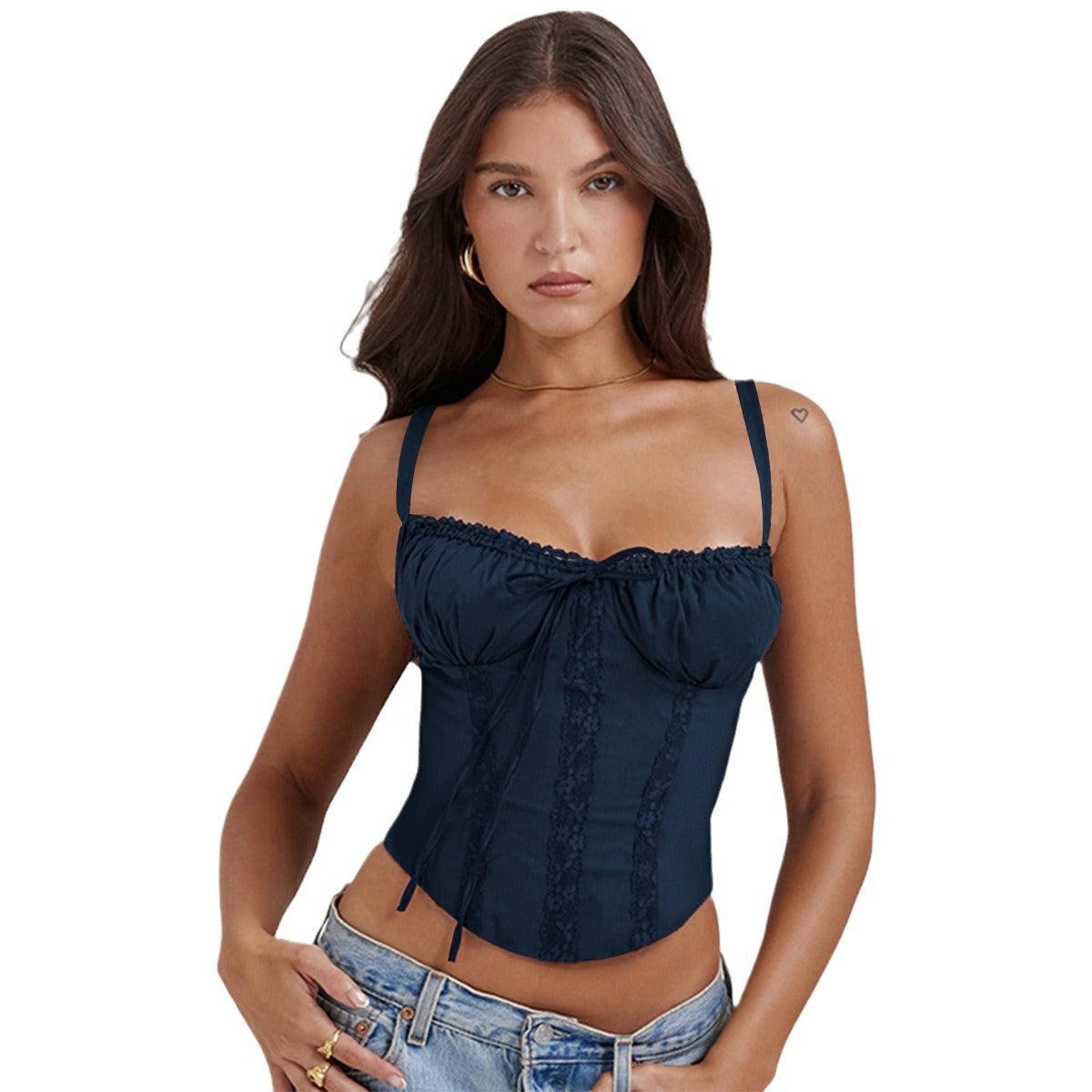 Women's corset top with adjustable straps and sophisticated details, size Valenzora