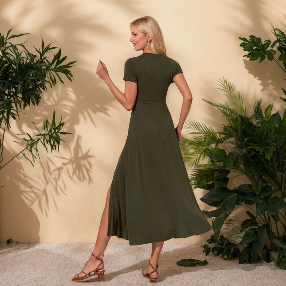 Valenzora | Kurzärmeliges Midi-Freizeitkleid