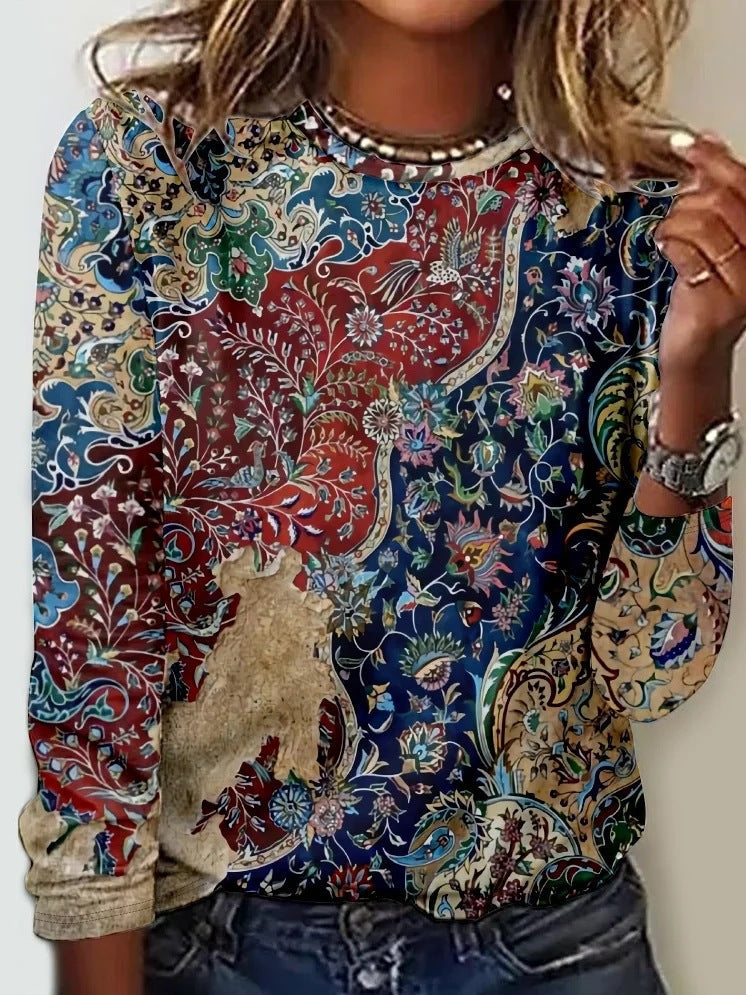 Valenzora | Printed crew neck T-shirt