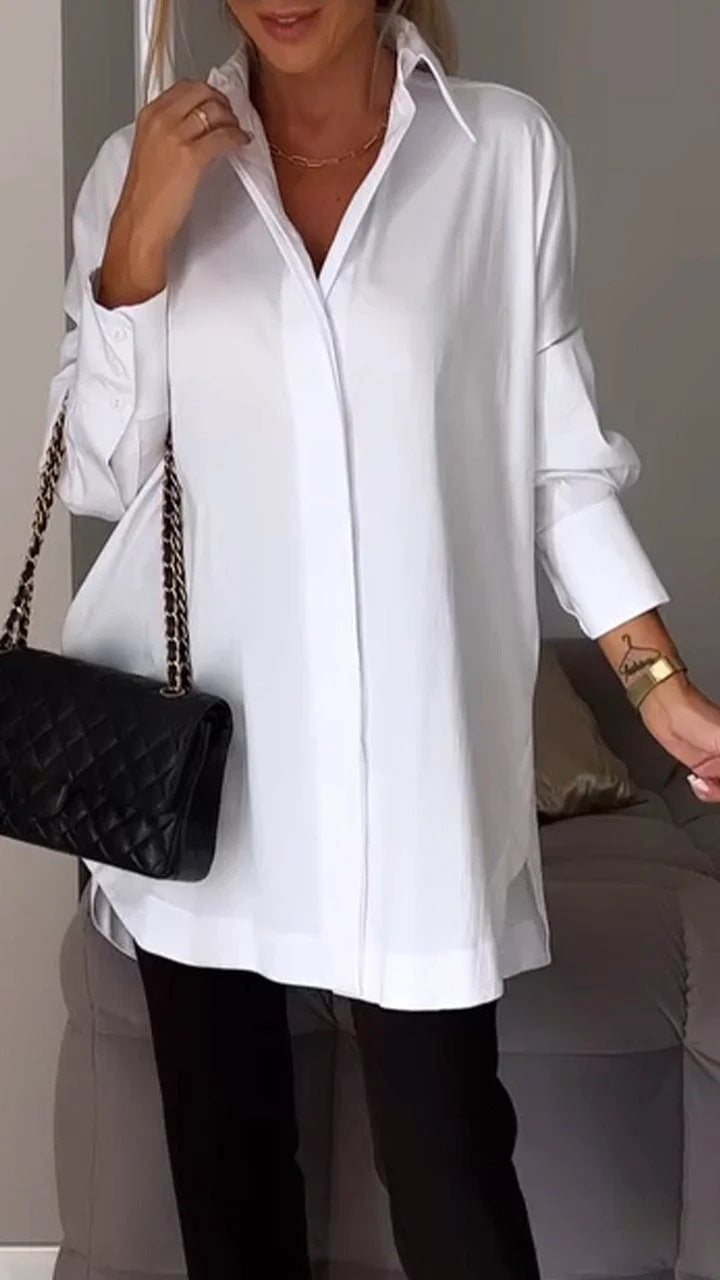 Valenzora | Einfaches Langarm-Pullover-Shirt