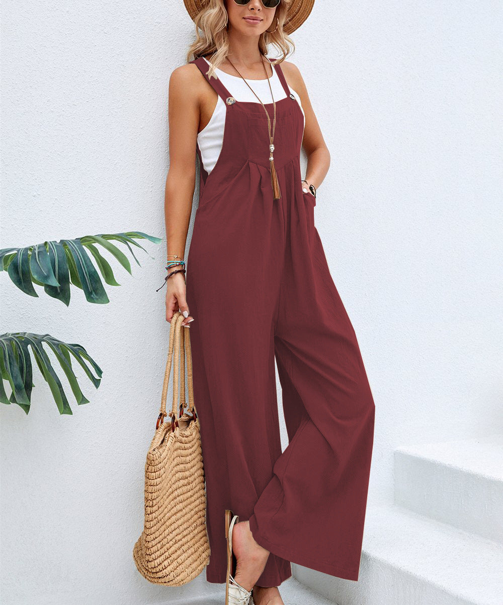 Valenzora | Damen-Freizeit-Latzhose, Unifarben, Lange Hose