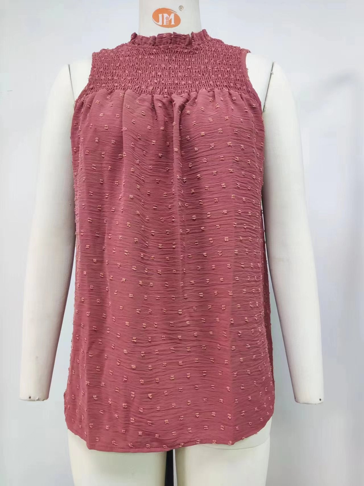 Women's sleeveless top with fine ruching and airy structure, size Valenzora