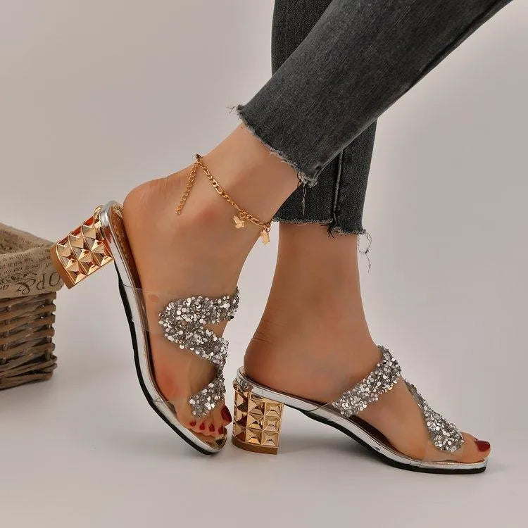 Valenzora | Sandals with heels and sequins