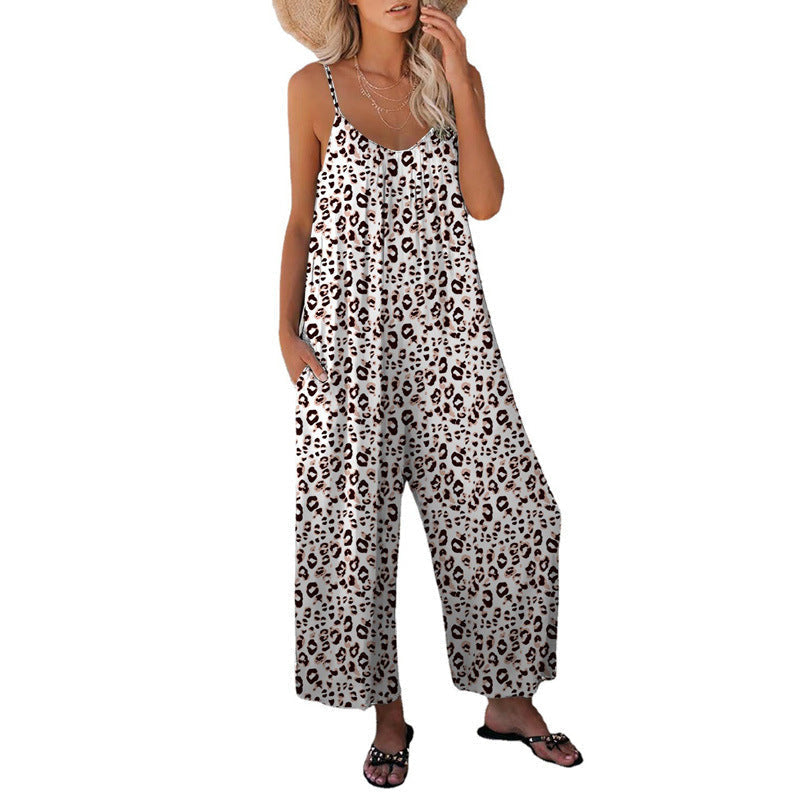 Valenzora | Leopard print bag, loose strap jumpsuit, overall