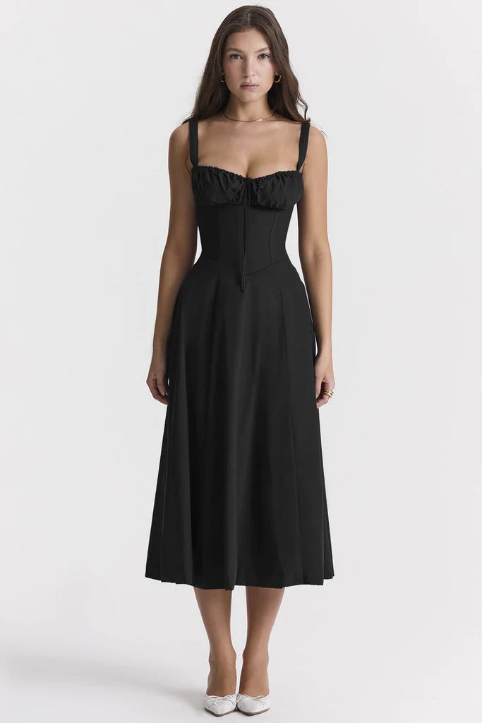 Carmea™ Floral Bustier Dress with Waist Shaping