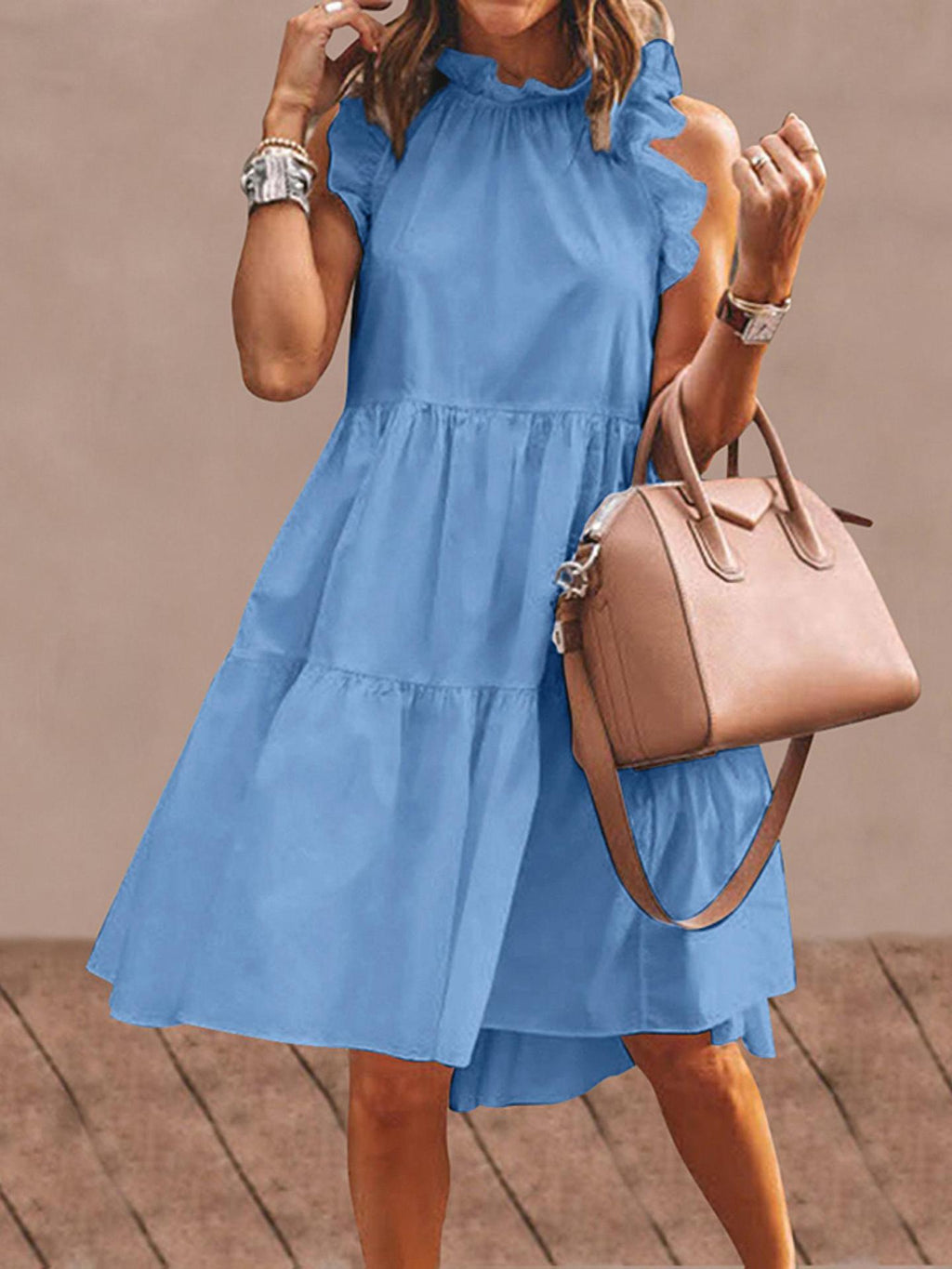 Valenzora | Sleeveless plain long dress