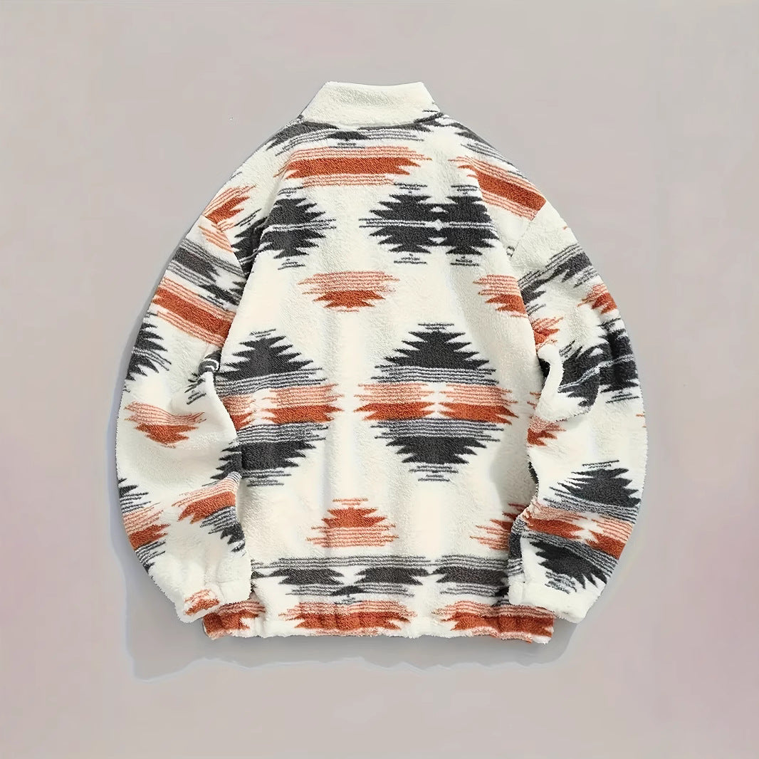 – Woven jacket with printed collar