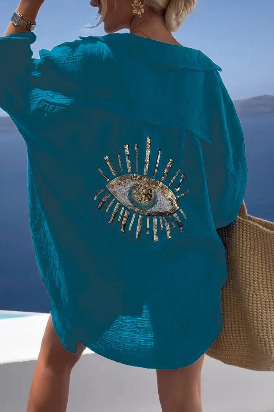 Valenzora | Notched lapel cotton-linen shirt for spring/summer