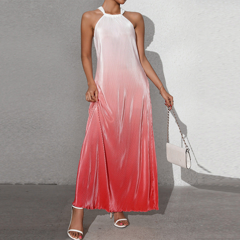 Valenzora | Gradient Spaghetti Strap A-Line Long Dress