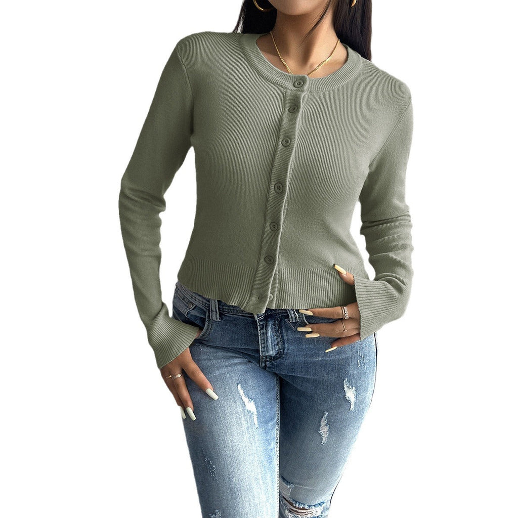 Damen-Strickjacke mit feiner Rippstruktur und Knopfverschluss, Größe [Größe fehlt]