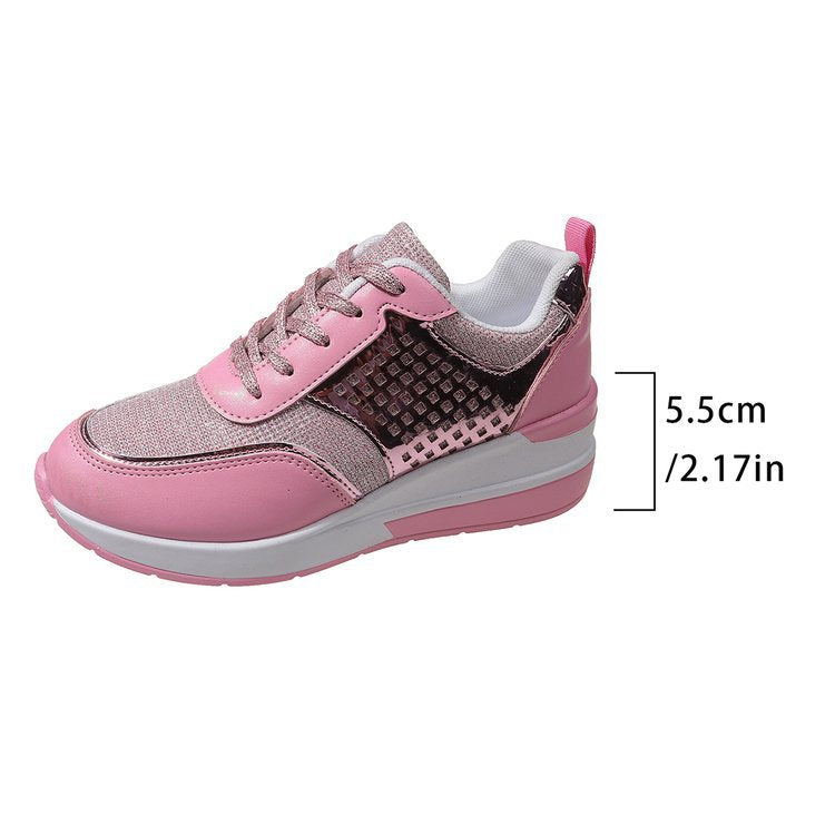 Damen-Sneaker mit modischen Metallic-Akzenten und atmungsaktiver Dämpfung, Größe S