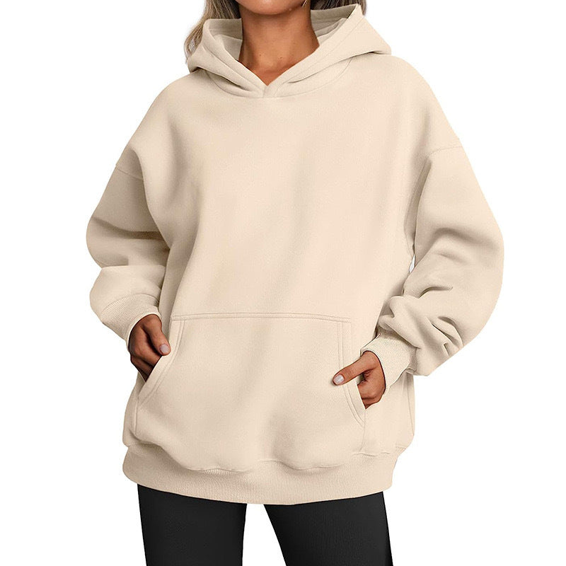 Oversized Hoodie für Damen aus weicher Baumwollmischung mit praktischen Taschen, Größe S