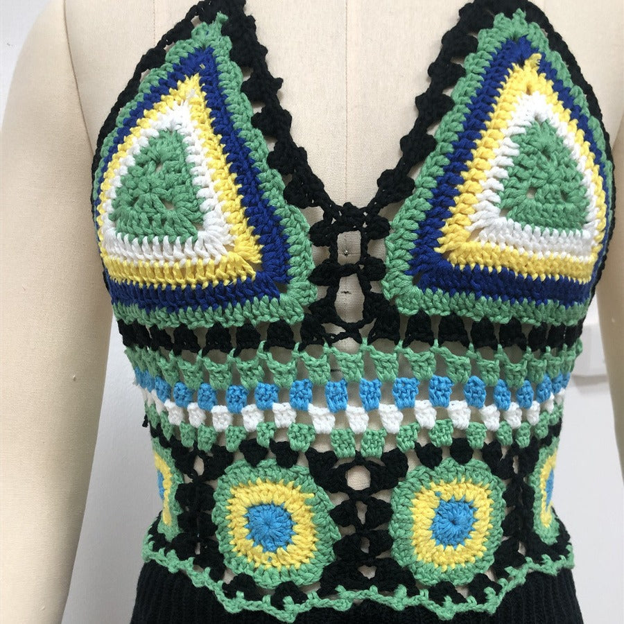 Bohemian Hand Crocheted Bralette Bikini Top Size