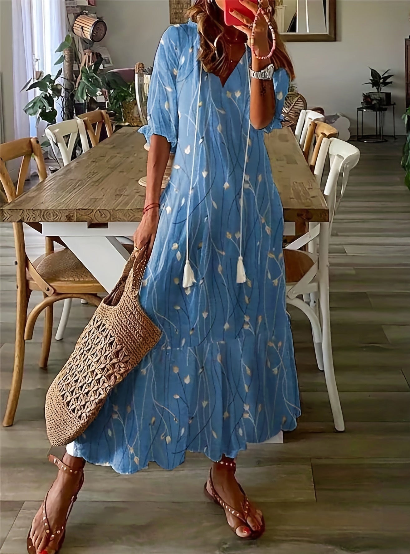Valenzora | Elegantes langes Sommerkleid