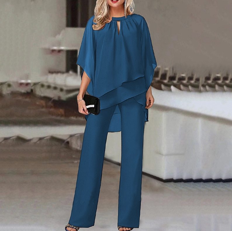 Valenzora | Elegant cotton and chiffon set for women