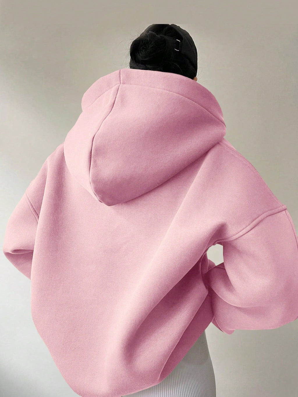 Women's oversized hoodie with a modern collar and relaxed fit, size [size missing]
