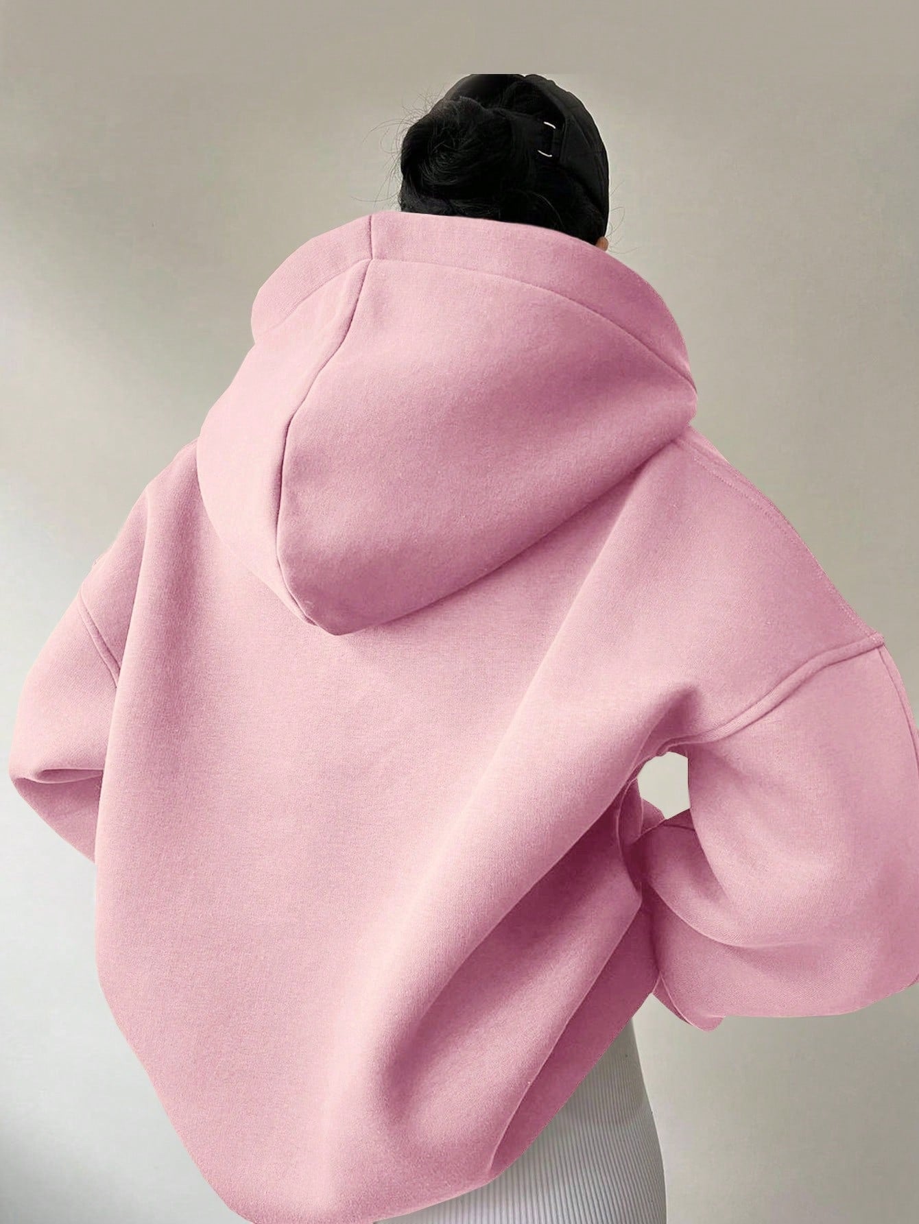 Women's oversized hoodie with a modern collar and relaxed fit, size [size missing]
