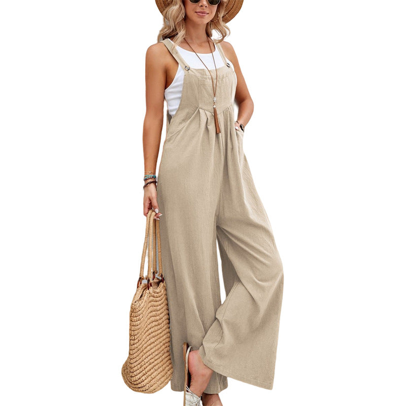 Valenzora | Damen-Freizeit-Latzhose, Unifarben, Lange Hose