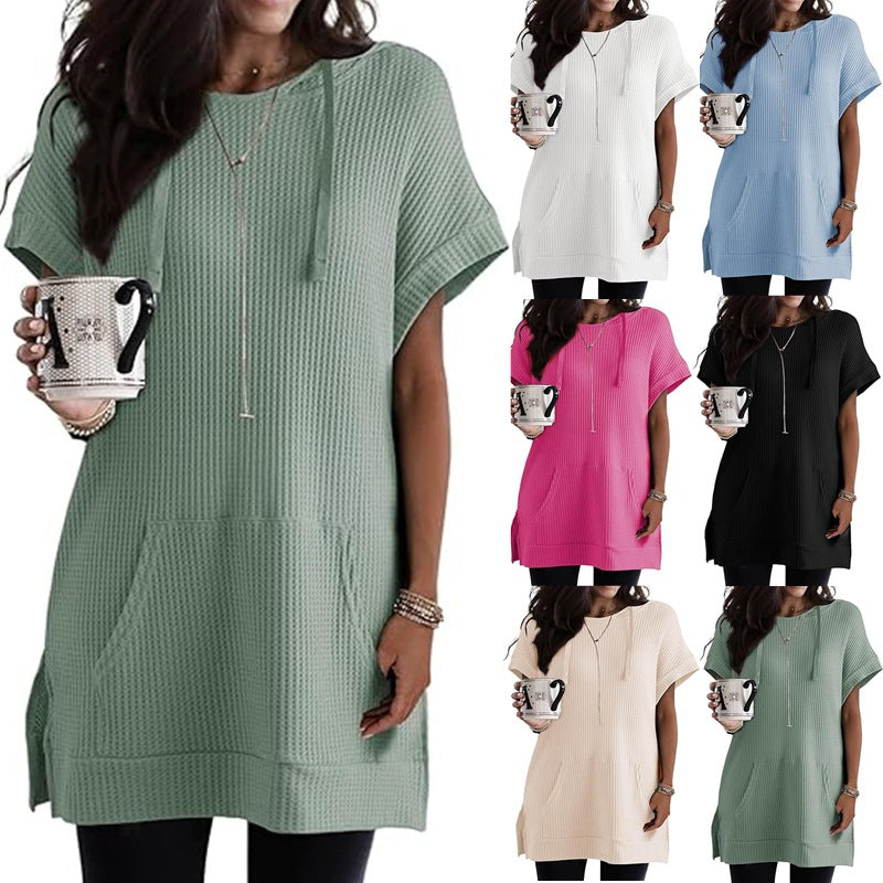 Legeres Hoodie-Kleid für Damen mit praktischer Kängurutasche und entspannter Passform, Größe S