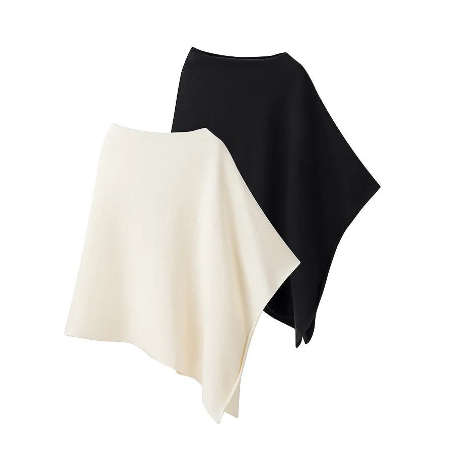 Women's scarf poncho made of high-quality wool and elastic material, size [size missing]