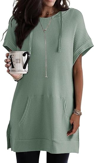 Legeres Hoodie-Kleid für Damen mit praktischer Kängurutasche und entspannter Passform, Größe S