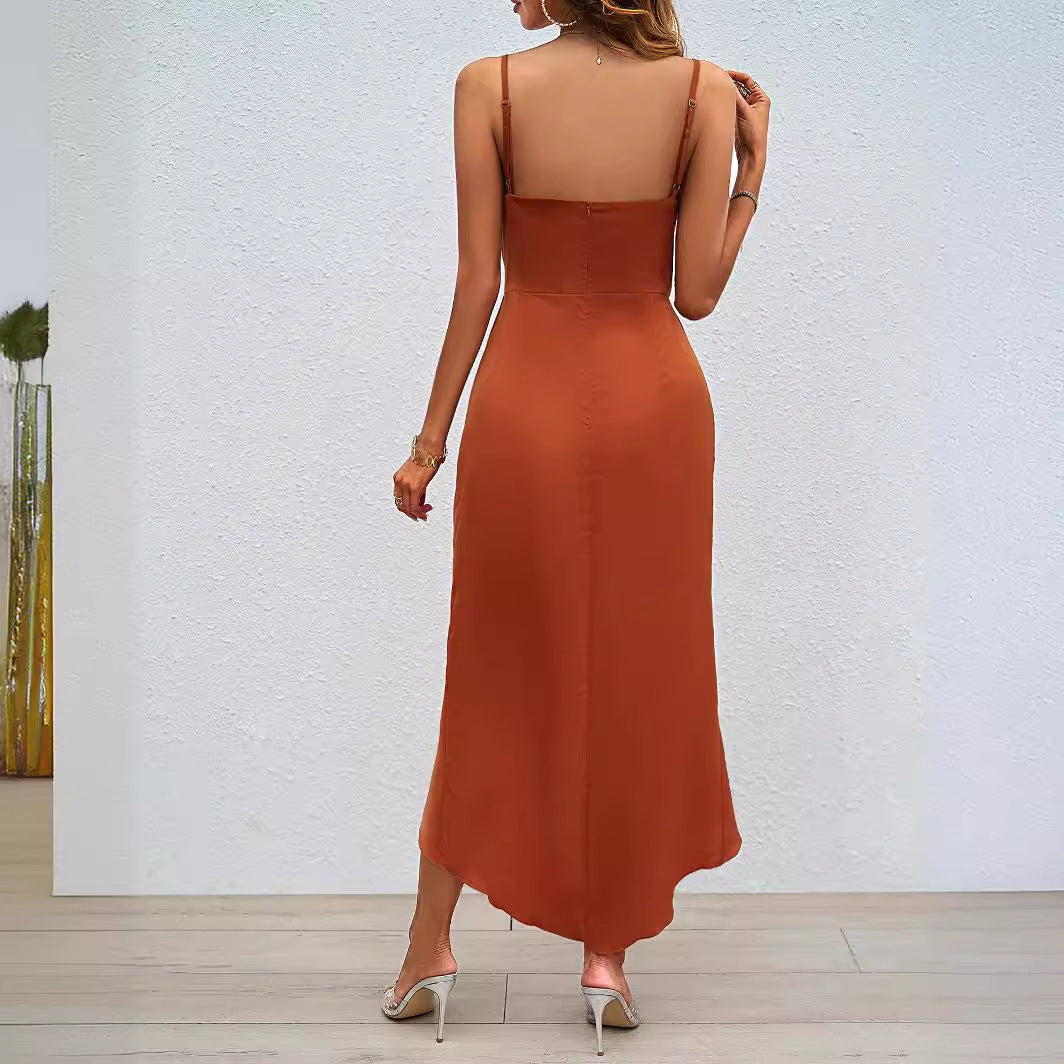 Damen Wickelkleid mit elegantem V-Ausschnitt und verspieltem Schlitz, Größe