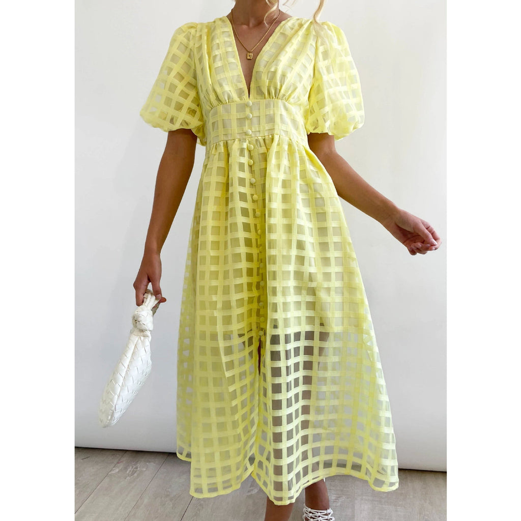 Valenzora | Midikleid mit Puffärmeln