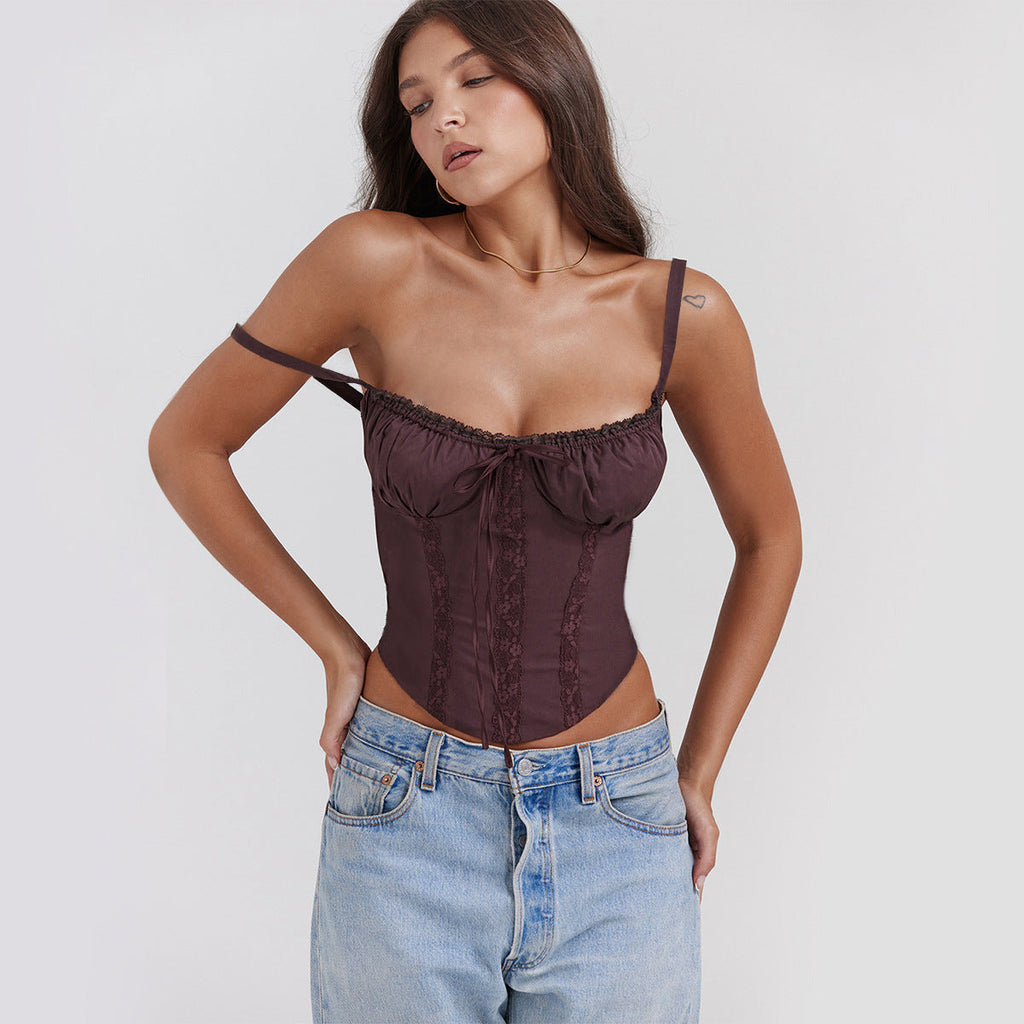 Women's corset top with adjustable straps and sophisticated details, size Valenzora