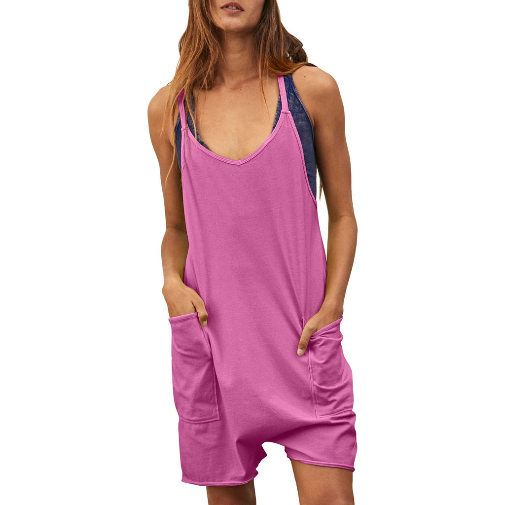 Women's comfortable jumpsuit with a deep neckline and practical pockets, size [size missing]