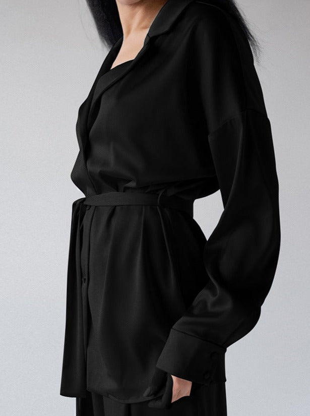 Valenzora | Two-piece French V-neck nightwear Wide-leg trousers