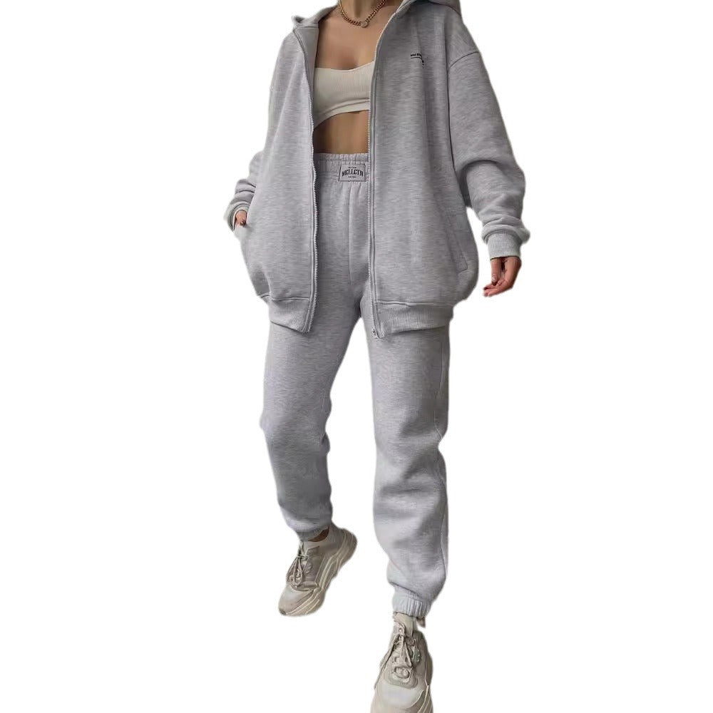 Damen Freizeit-Oversized-Kapuzenpullover mit durchgehendem Reißverschluss und praktischen Kängurutaschen, Größe S