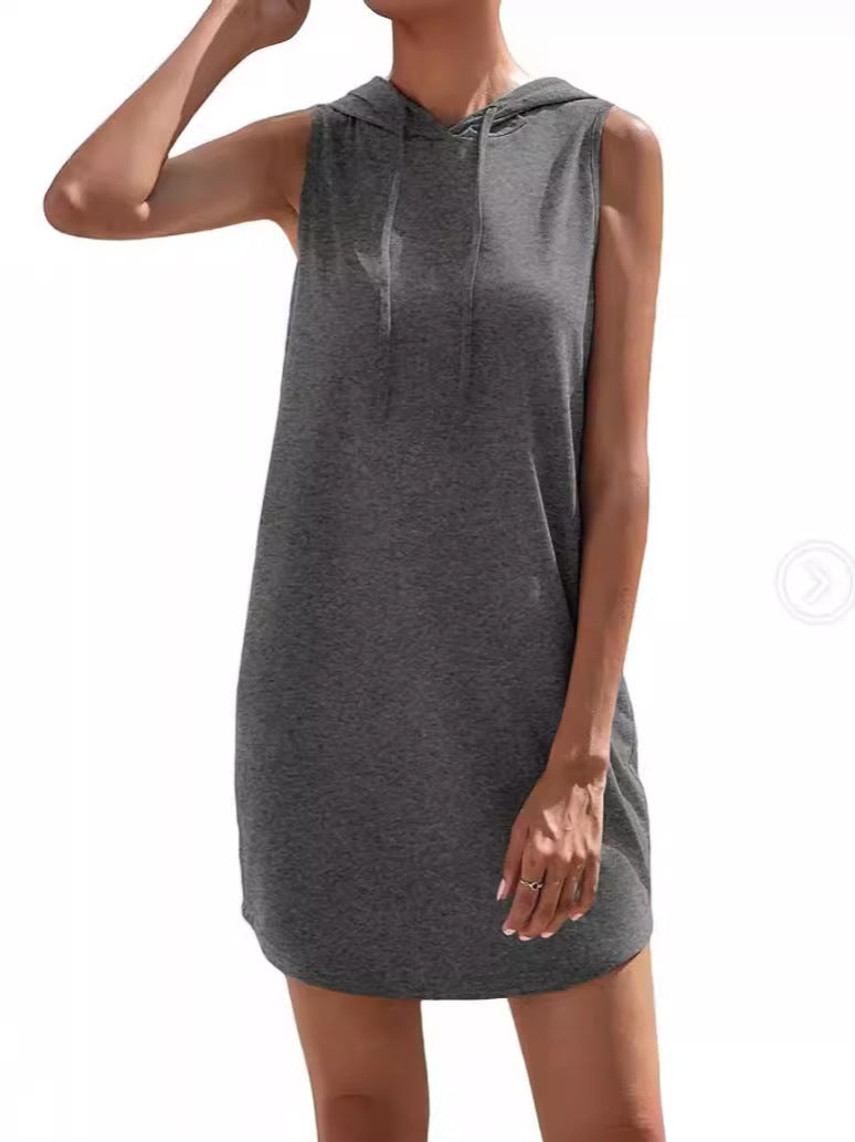 Damen Kapuzenkleid aus atmungsaktivem Jersey-Material Drune