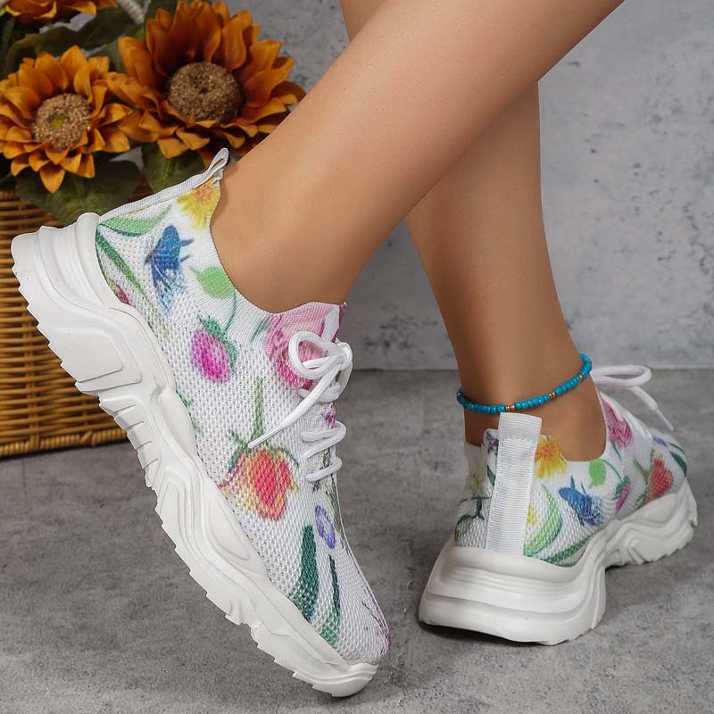 Valenzora | Sneakers für Damen mit weitläufigem Blumenmuster