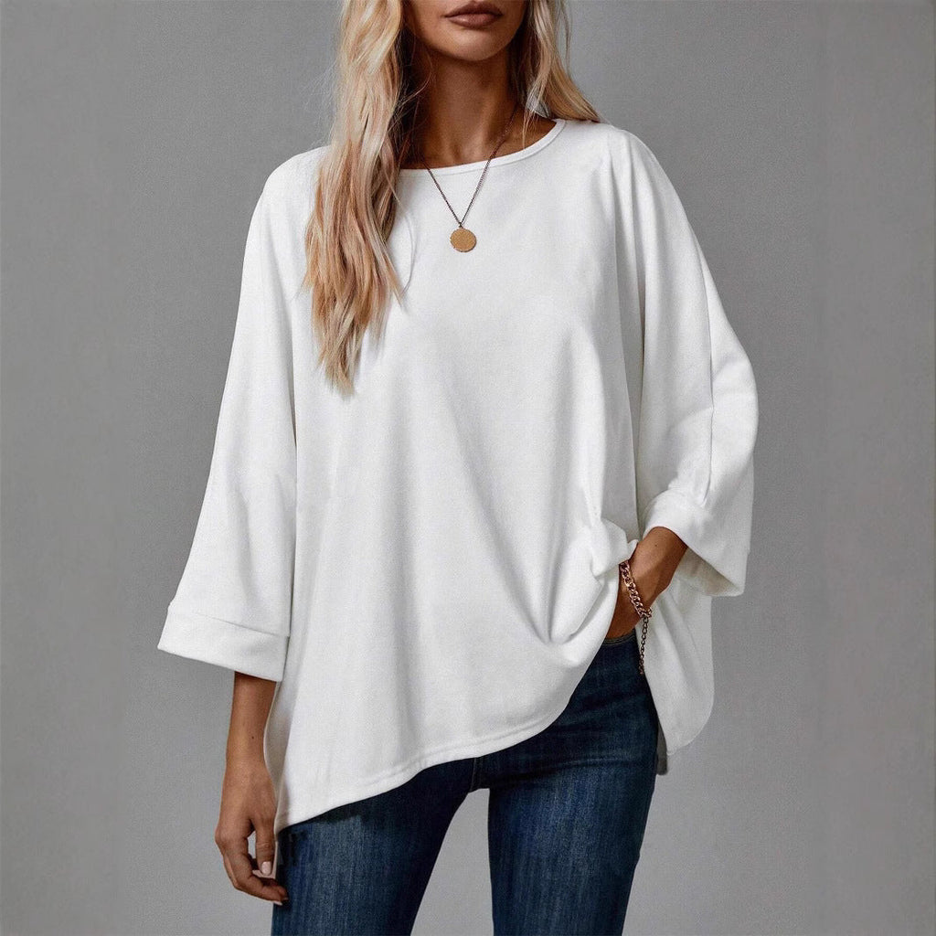 Damen lässiges Oversize-T-Shirt mit weiter Passform und stilvollem Rundhalsausschnitt, Größe [size]