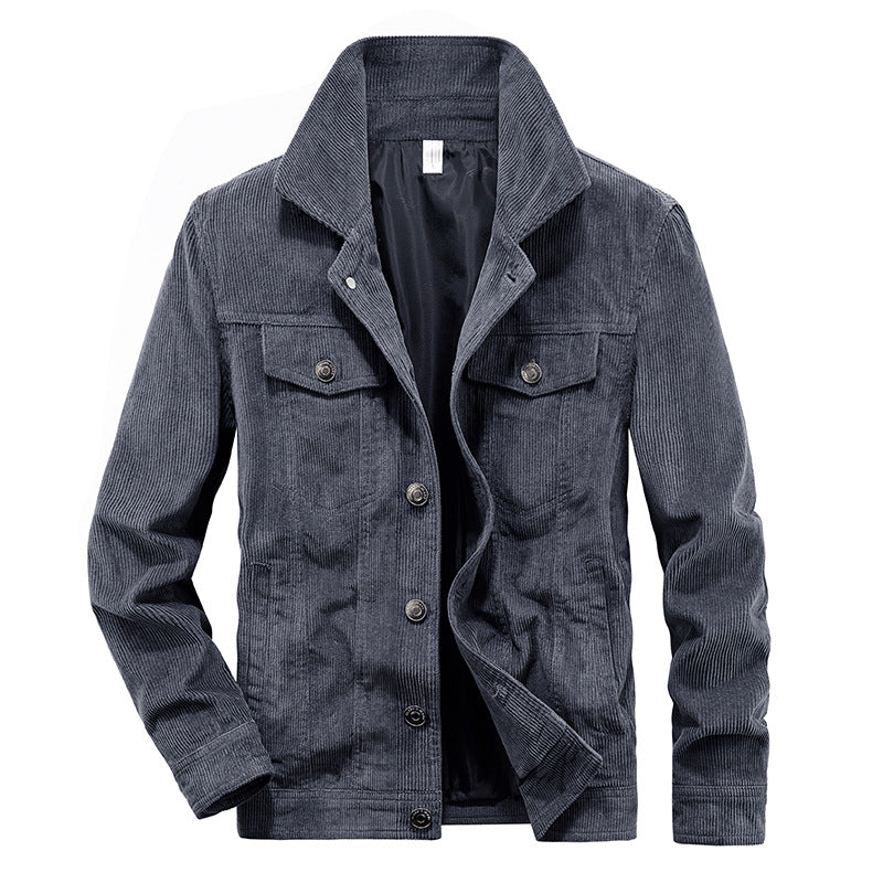 Valenzora | Lässige langärmelige Cordjacke mit Knöpfen
