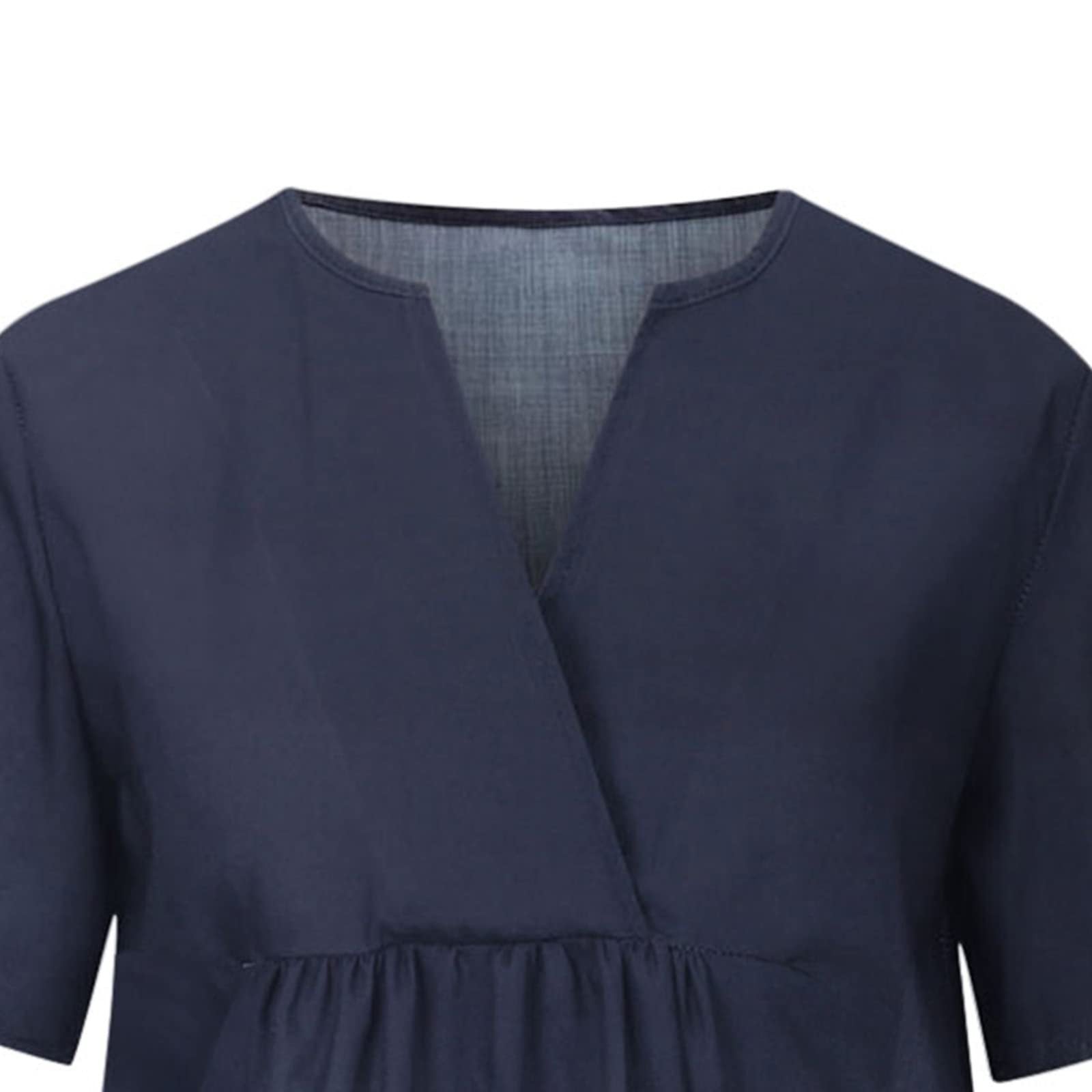 Damen Freizeitkleid mit lockerer Passform und modischem V-Ausschnitt Drune