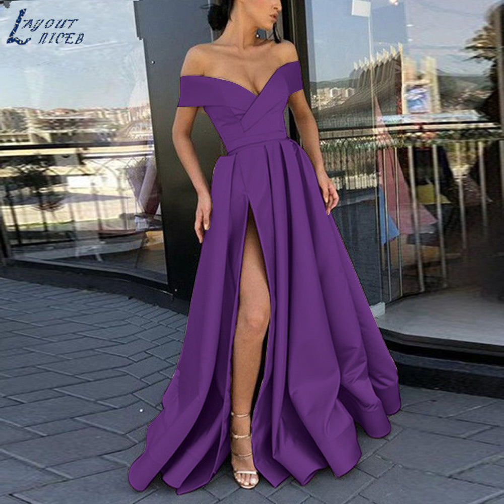 Valenzora | eBay Satin Multicolored Deep V-Neck Dress