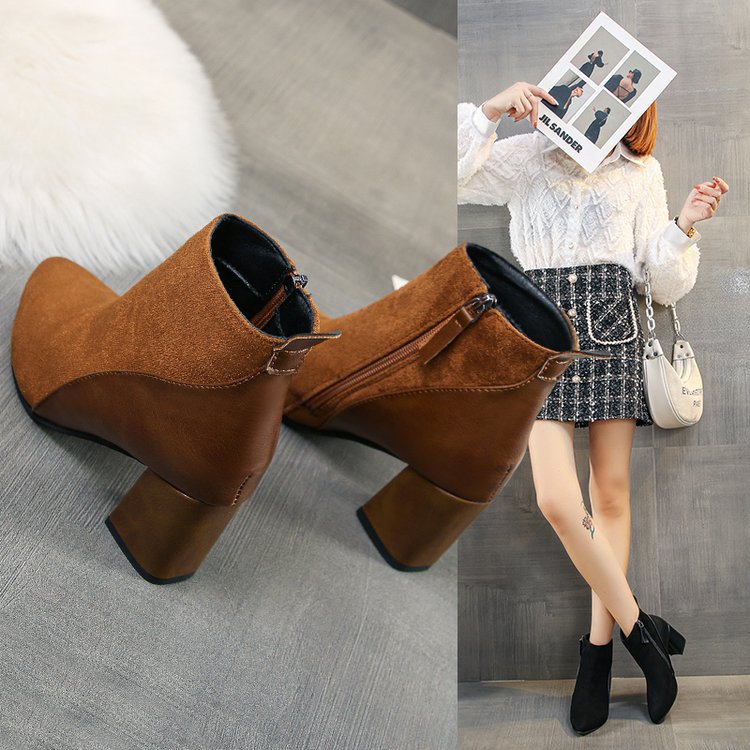 Women's fashionable and elegant ankle boots with trendy block heel, size Valenzora
