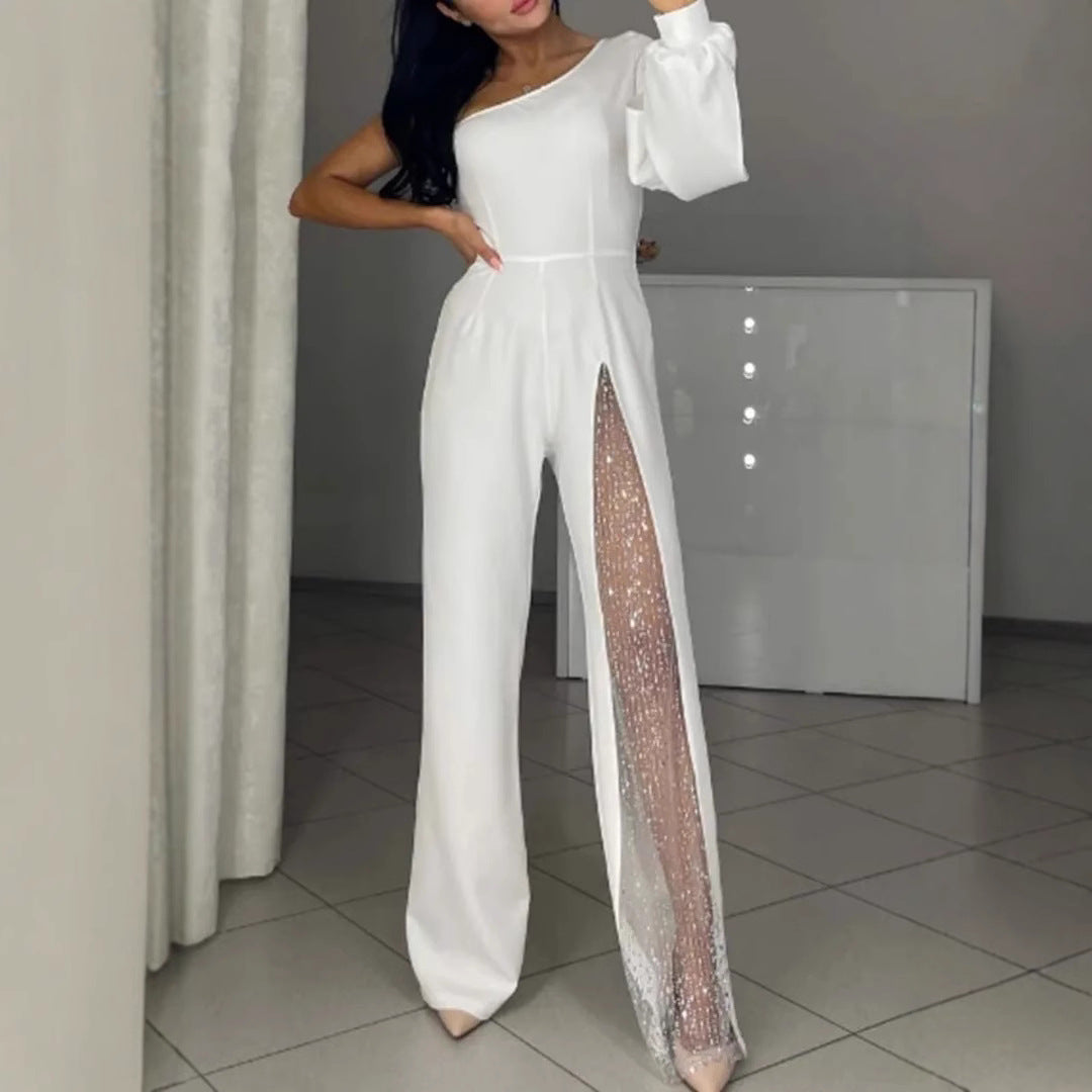 Valenzora | Sexy one-sided high-slit jumpsuit