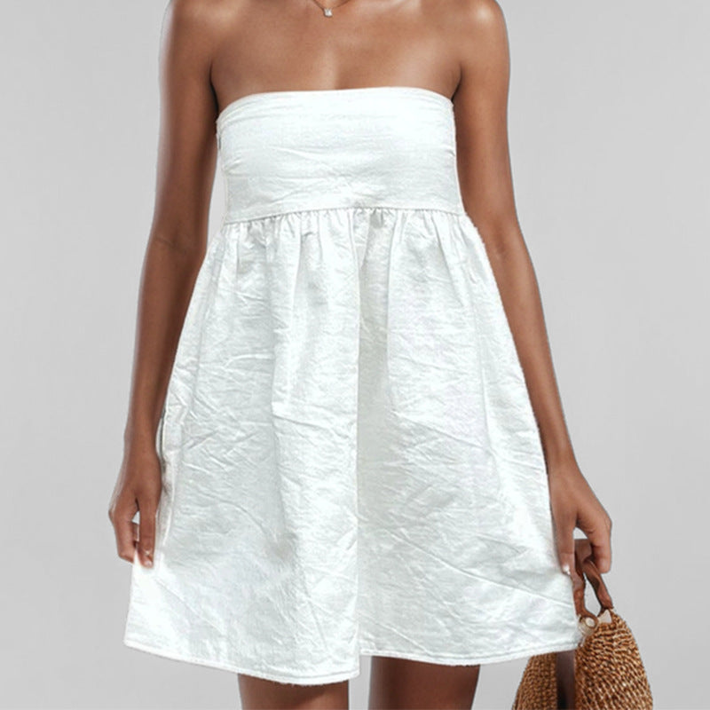 Women's strapless sheath dress with a wide skirt, size [size]