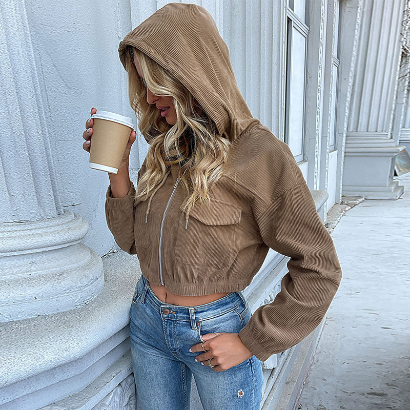 Damen-Cordjacke mit lässiger Passform und praktischen Taschen, Größe [size missing]