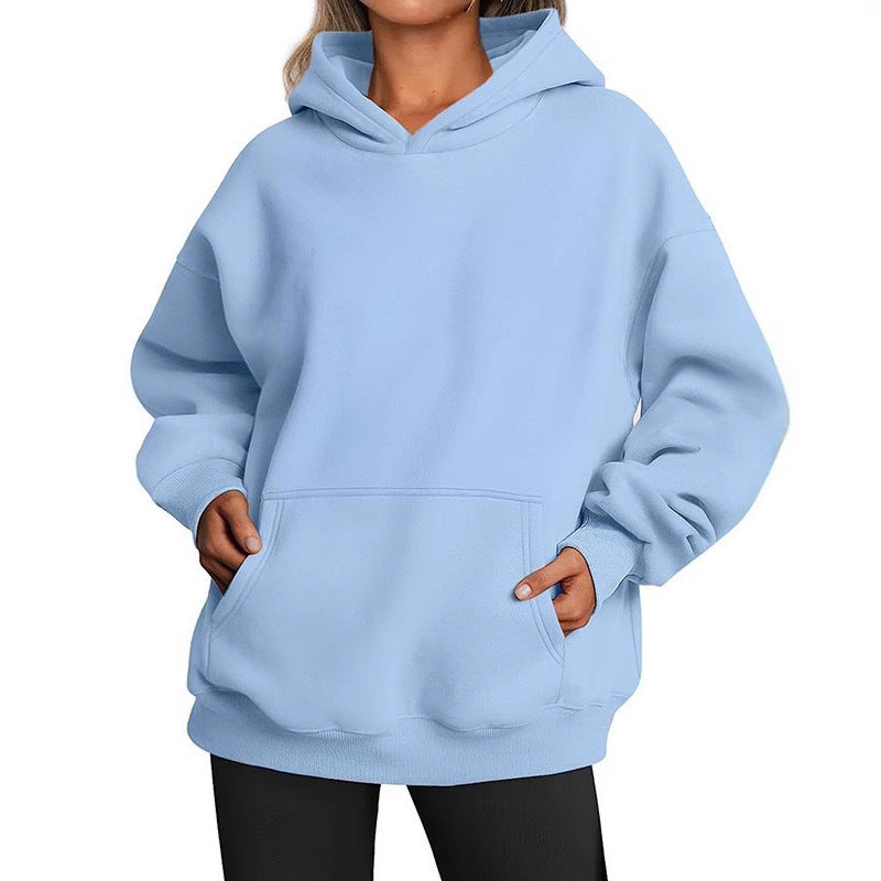 Oversized Hoodie für Damen aus weicher Baumwollmischung mit praktischen Taschen, Größe S