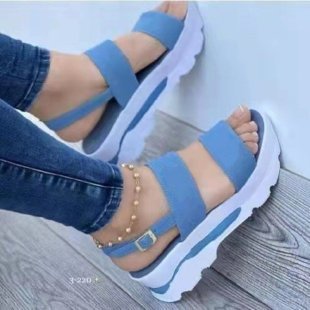 Women's platform sandals with elastic strap and non-slip sole, size Valenzora
